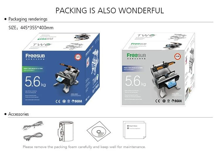 Double Mug Press Sublimation 5 in 1 color box